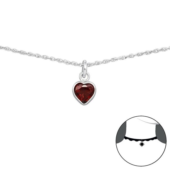 Sterling Silver Clavicle Heart Necklace - Picture 1 of 14